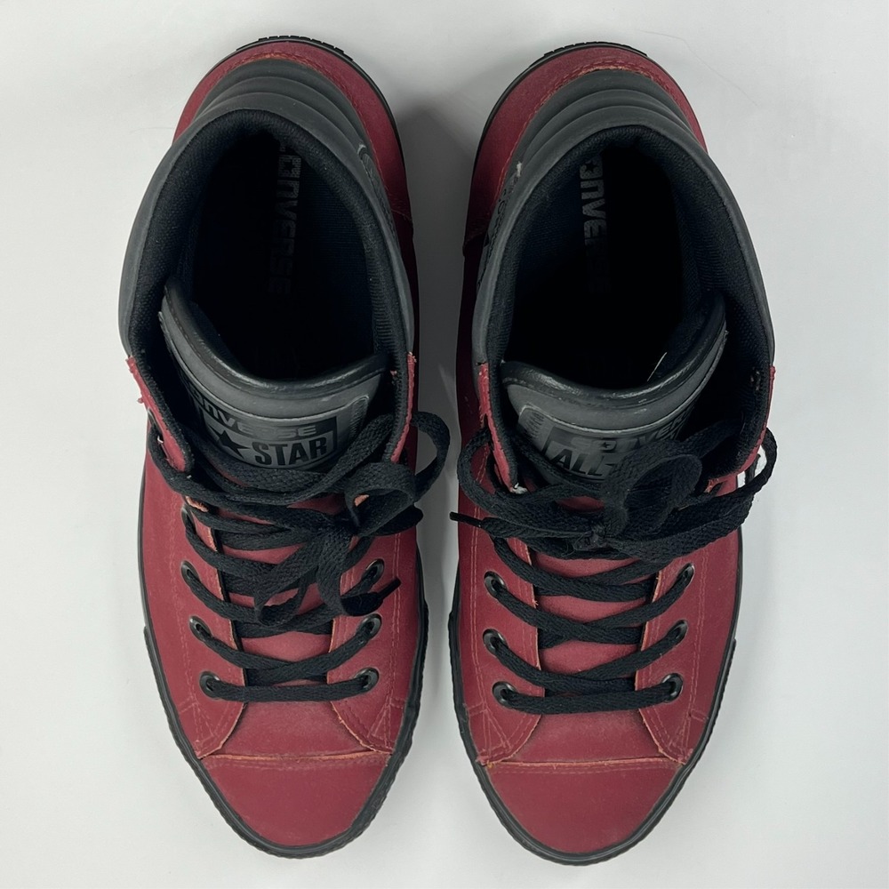 Converse Syde Street Sneakers Mens 10 Burgundy Leather Mid Top 151920C - Picture 13 of 16